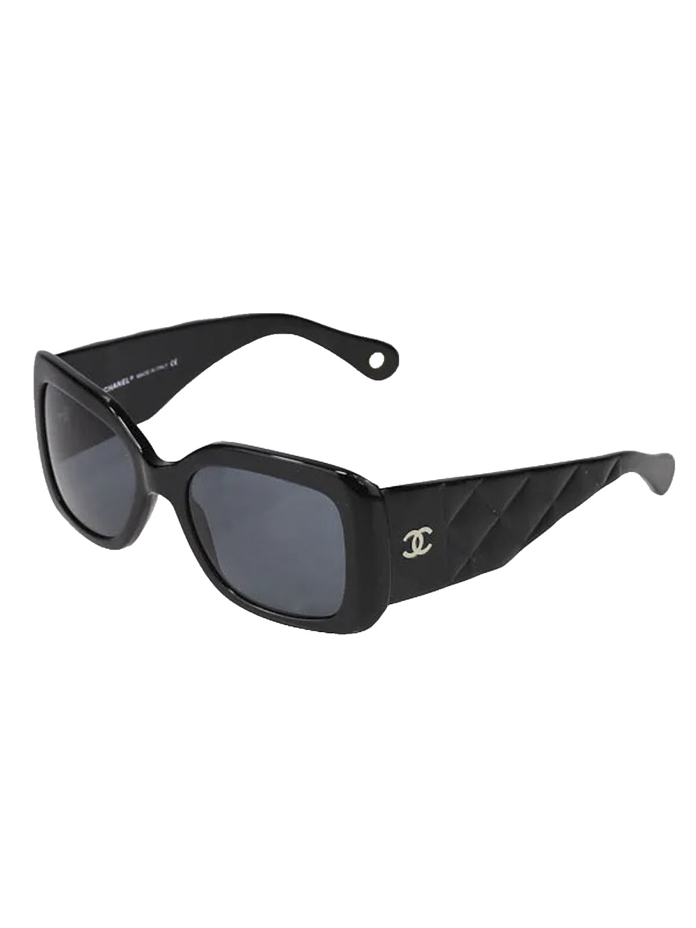 Chanel 5019 Black Quilted CC Logo Rectangle Butterfly Sunglasses Designer